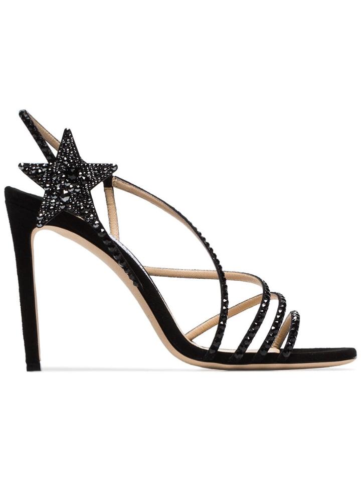 Jimmy Choo Jc Lynn 100 Sue Crys Star Sndl - Black