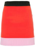 Fausto Puglisi - Colour Block Skirt - Women - Silk/acetate/viscose - 40, Red, Silk/acetate/viscose