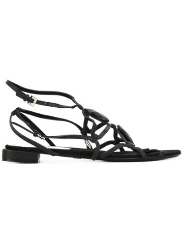Giorgio Armani Vintage Open Toe Sandals - Black
