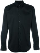Giorgio Armani Concealed Button-down Shirt, Men's, Size: 40, Black, Cotton