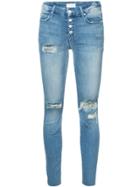 Mother Ripped Skinny Jeans - Blue