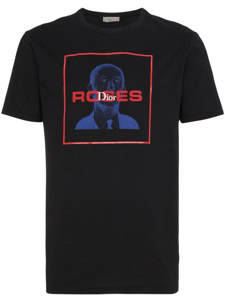 Dior Homme Roses Cotton T Shirt - Black