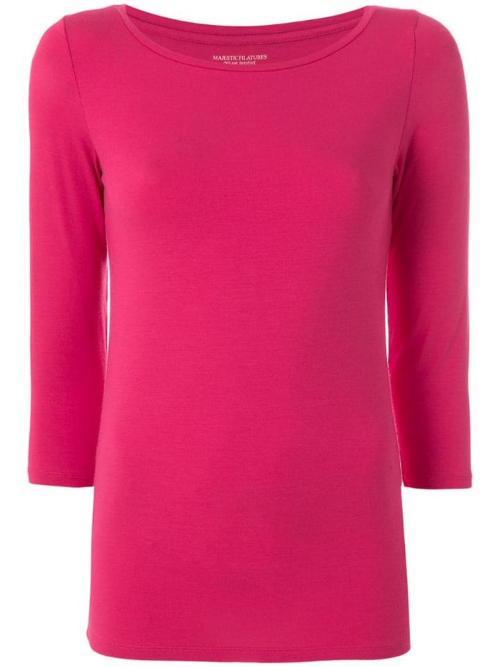 Majestic Filatures Three Quarter Sleeve T-shirt - Neutrals