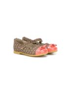 Fendi Kids Ff Logo Ballerinas, Girl's, Size: 22, Nude/neutrals