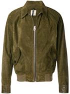 Santoni Zipped Leather Jacket - Green