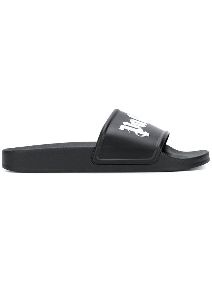 Palm Angels Logo Slides - Black