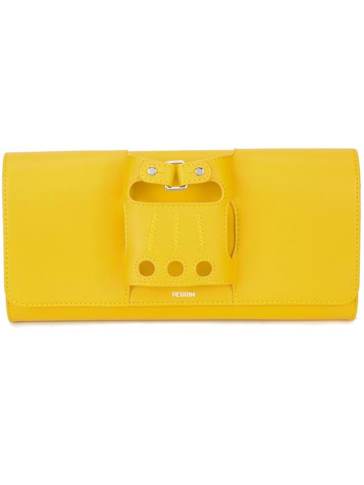 Perrin Paris Glove Clutch, Women's, Yellow/orange, Leather