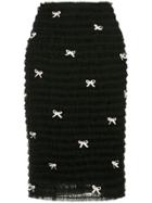 Tu Es Mon Trésor Ribbon-embellished Pencil Skirt - Black