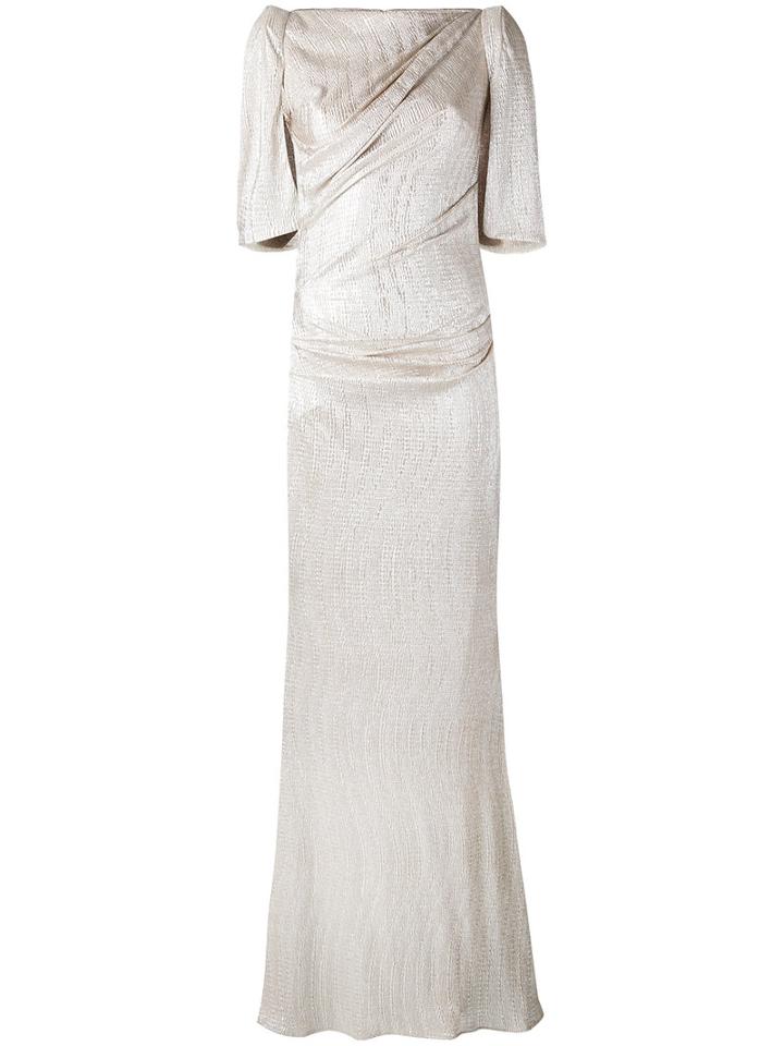 Talbot Runhof - Lobata Gown - Women - Polyester/spandex/elastane/cupro - 44, Nude/neutrals, Polyester/spandex/elastane/cupro