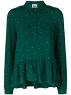 Twin-set - Dots Print Shirt - Women - Polyester/spandex/elastane - Xxs, Green, Polyester/spandex/elastane