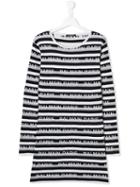 Balmain Kids Teen Striped Sweater Dress - Blue