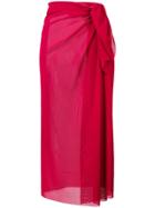 Fisico Draped Midi Sarong - Red