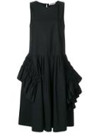 Jil Sander Ruffle-trimmed Midi Dress - Black