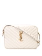 Saint Laurent Lou Quilted Camera Bag - White