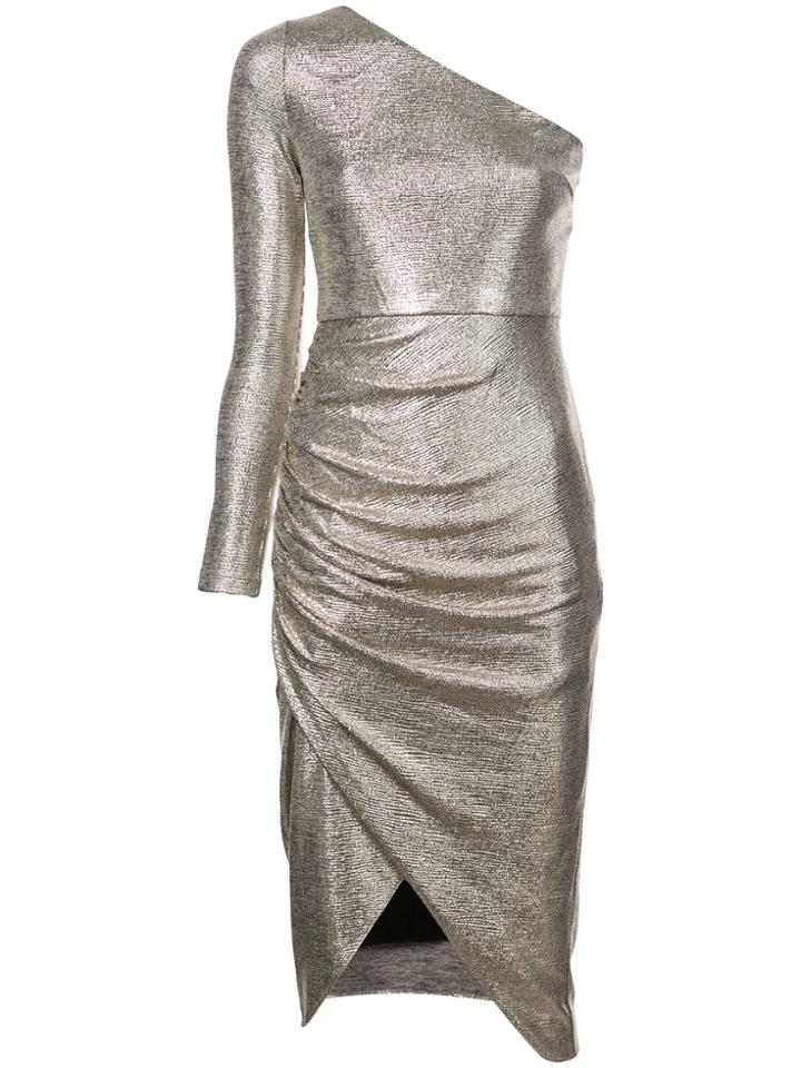 Aidan Mattox One-shoulder Fitted Dress - Metallic