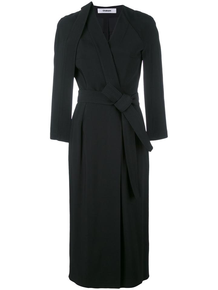 Chalayan Judo Wrap Dress, Women's, Size: 42, Black, Spandex/elastane/acetate/cupro/viscose