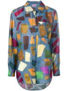 Acne Studios Tar Print Shirt - Blue