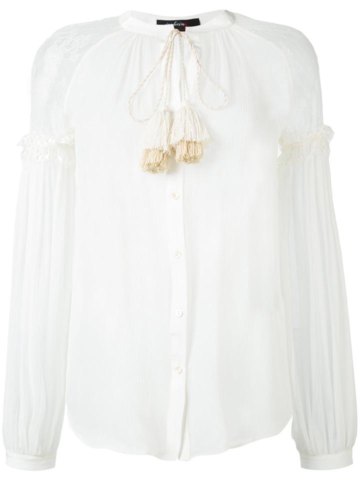 Wandering - Sheer Blouse - Women - Silk/polyester - 40, White, Silk/polyester