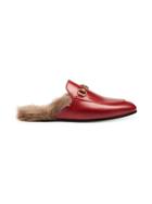 Gucci Princetown Leather Slippers - Red