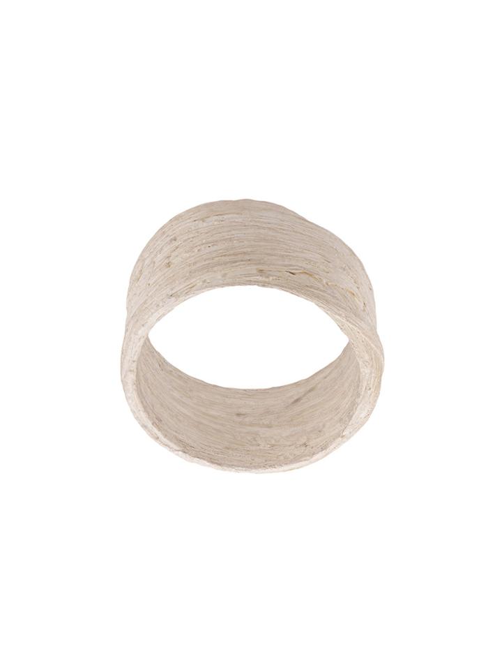 Detaj Textured Finger Ring - White