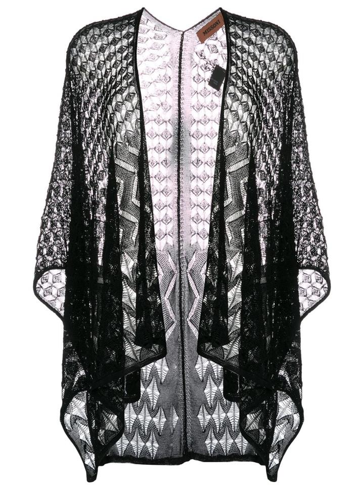 Missoni Embroidered Poncho - Black