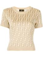 Fendi Pre-owned Zucca Pattern Short Sleeve Tops - Yellow