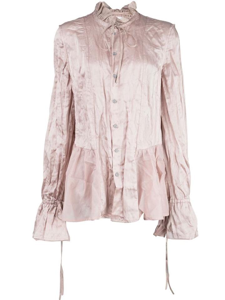 Renli Su Frill-trim Long-sleeve Blouse - Pink
