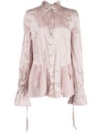 Renli Su Frill-trim Long-sleeve Blouse - Pink