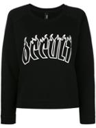 Omc - Logo Printed Sweatshirt - Women - Cotton - Xs, Black, Cotton