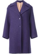 Jil Sander Navy Broad Lapels Buttoned Coat