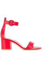 Gianvito Rossi Block Heel Sandals - Red