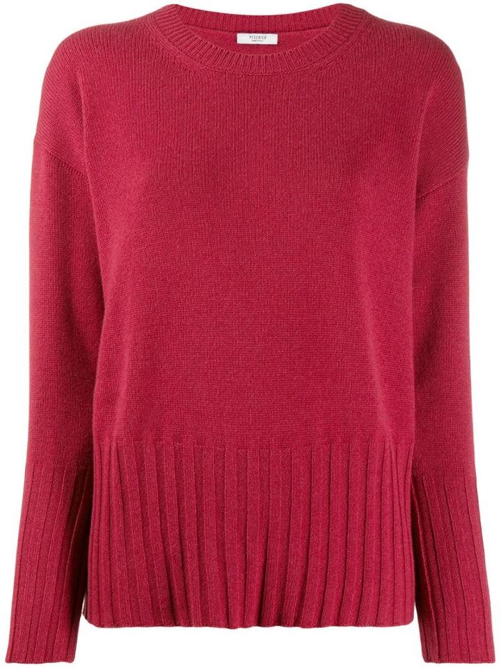 Peserico Ribbed Knit Detail Sweater - Pink