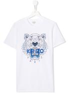 Kenzo Kids Teen Tiger Logo T-shirt - White