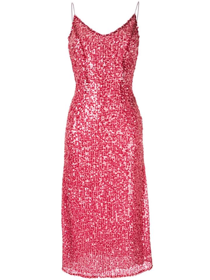 Walk Of Shame Sequin-embellished Slip Dress - Red