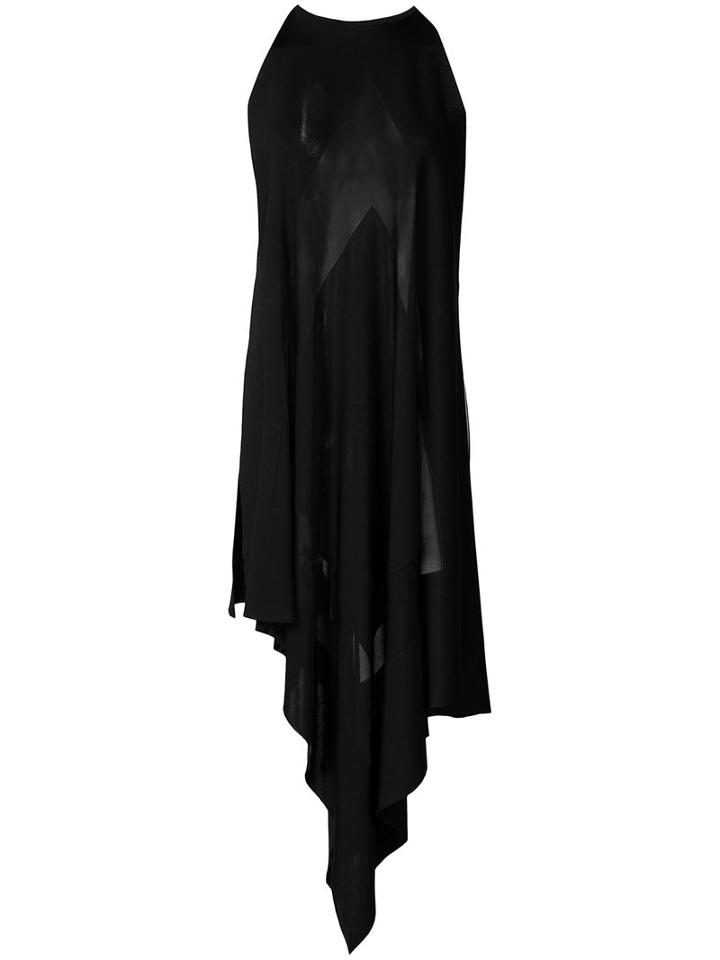Balmain - Asymmetric Evening Dress - Women - Polyamide/viscose - 38, Black, Polyamide/viscose