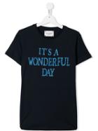Alberta Ferretti Kids It's A Wonderful Day Print T-shirt - Blue