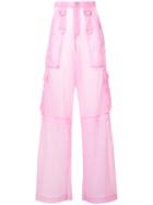 Misbhv - Cargo Pocket Trousers - Women - Polyamide - M, Pink/purple, Polyamide