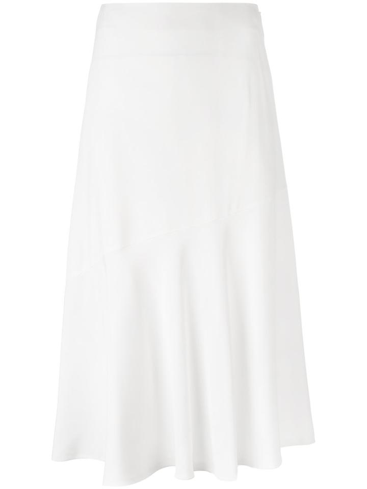 Jil Sander - Flared Midi Skirt - Women - Silk/acetate/viscose - 36, White, Silk/acetate/viscose
