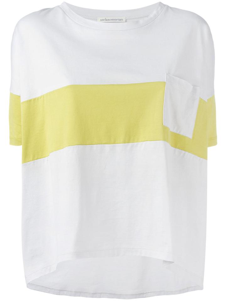 Stefano Mortari Colour Block T-shirt, Women's, Size: 40, Grey, Cotton