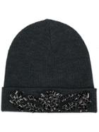 P.a.r.o.s.h. Beaded Beanie Hat - Grey