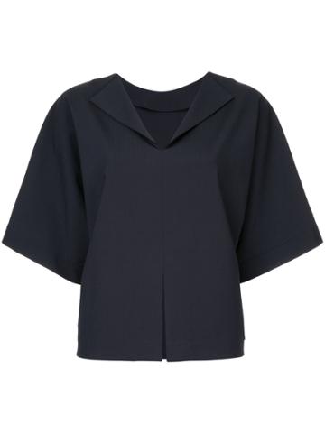 Jean Paul Knott Flap Slit Top - Black