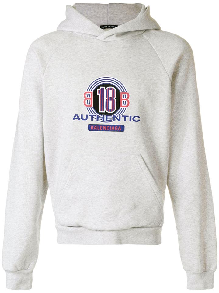 Balenciaga Graphic Logo Hoodie - Grey