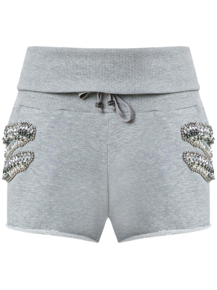 Andrea Bogosian Track Shorts, Women's, Size: G, Grey, Cotton/polyester