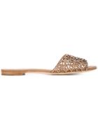 Sergio Rossi Embellished Flat Sandals - Brown