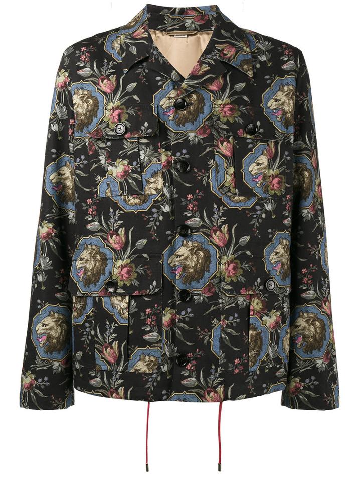 Gucci - Garden Print Blouson - Men - Silk/cotton/viscose - 54, Black, Silk/cotton/viscose