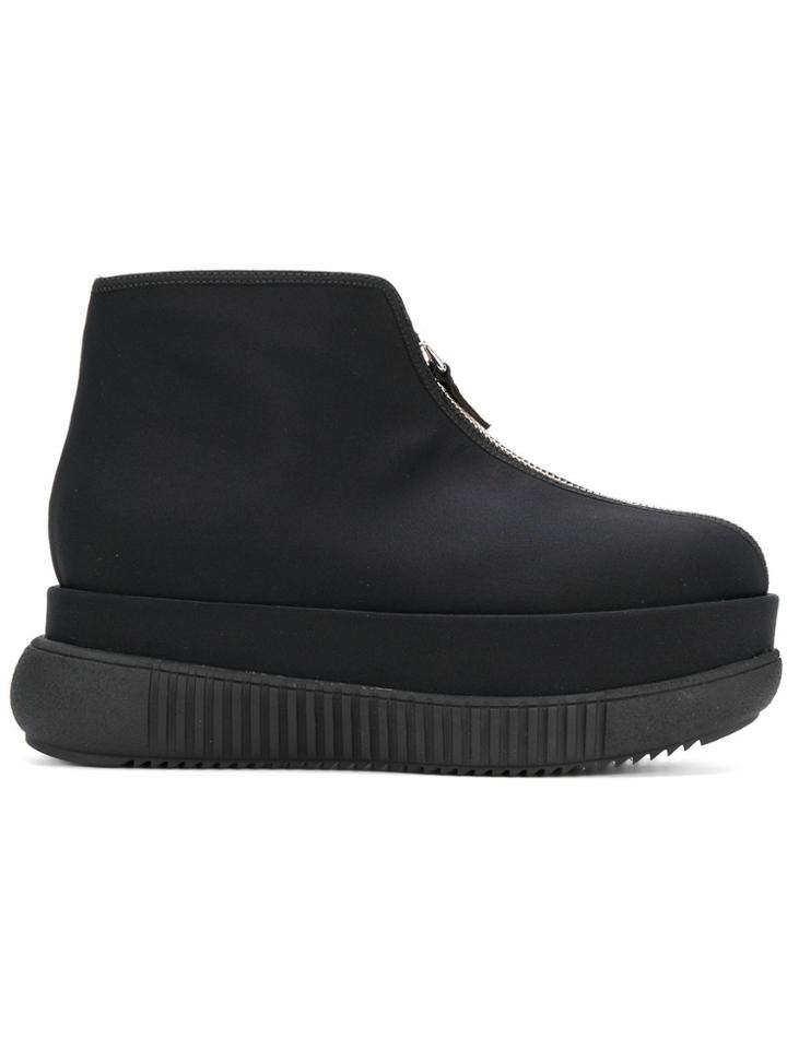 Marni Zip-up Flatform Ankle Boots - Black