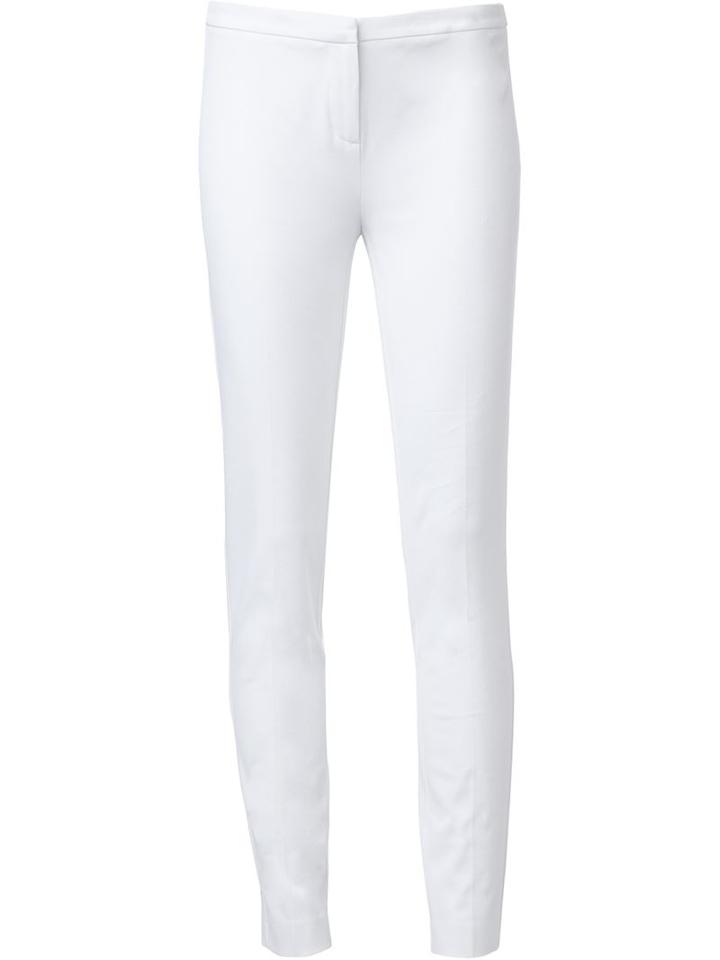 Elie Tahari Slim Fit Trousers, Women's, Size: 4, White, Triacetate/polyester