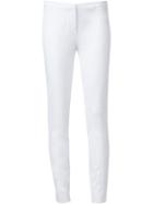 Elie Tahari Slim Fit Trousers, Women's, Size: 4, White, Triacetate/polyester
