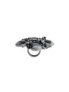 Chanel Vintage Oversized Logo Ring - Black