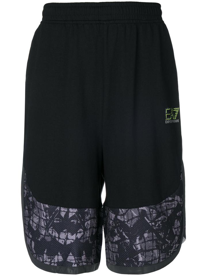 Ea7 Emporio Armani Elasticated Waist Shorts - Black